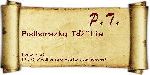 Podhorszky Tália névjegykártya
